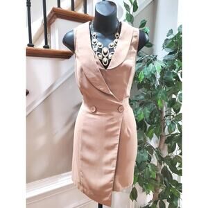 House Of Bailey Women's Cream 100% Polyester Sleeveless Wrap Romper Size Small